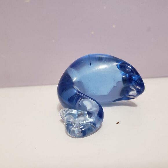 Duck Art Glass Blue /Clear Figurine Paperweight Home Office Decor 3"×2.25" - Picture 6 of 9